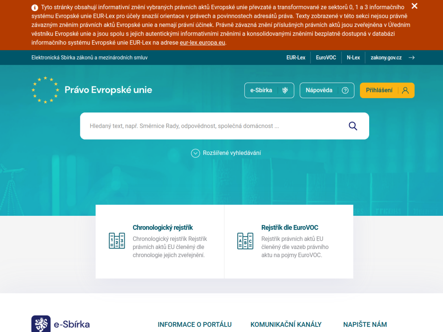 The live e-Sbírka EU-law module